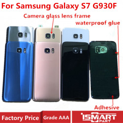 Coque arrière en verre Samsung Galaxy S7 G930F avec boîtier de batterie, verre Cmaera et adhésif. vue 0