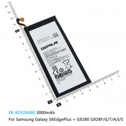 Batterie pour Samsung Galaxy S6 Bord Plus Actif G9200 G9208 G9209 G9250 G9280 EB-BG920ABE EB-BG925ABE EB-BG928ABE EB-BG8 vue 3