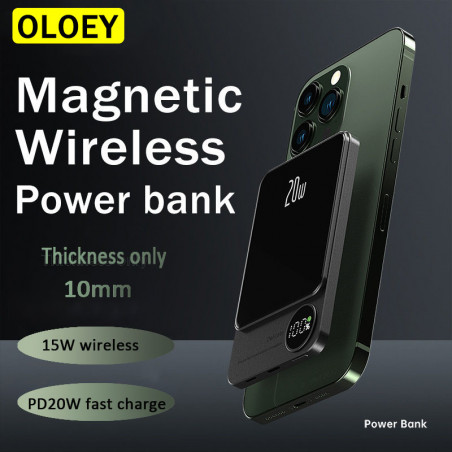 Chargeur sans fil magnétique 15W 10000mAh pour iPhone 12/13/14 - Batterie auxiliaire externe rapide vue 0