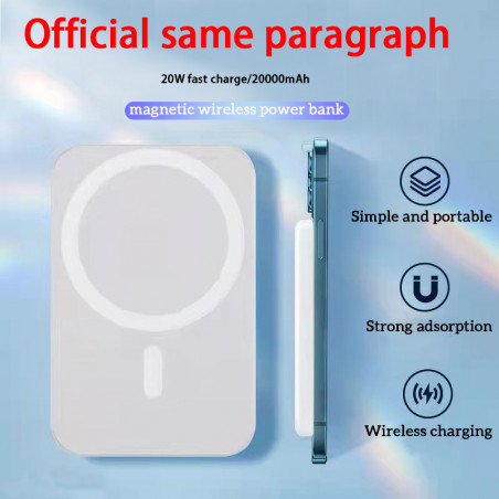 Mini Chargeur Magnétique PD20W 20000mAh - Batterie Externe Portable de Grande Capacité, Charge Rapide Sans Fil pour iP vue 0