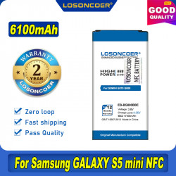 Batterie 100% mAh 6100 NFC pour SAMSUNG Galaxy S5 Mini G800 EB-BG800BBE Original vue 0