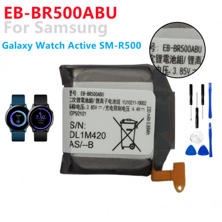 Batterie EB-BR500ABU pour Samsung Galaxy Watch Active SM-R500, 236mAh, avec outils, Kit de remplacement pour montre. vue 0