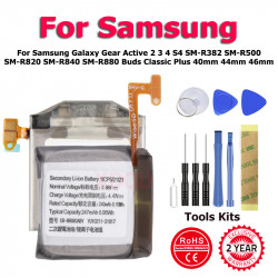 Batterie pour Samsung Galaxy Gear Active 2 3 4 S4 SM-R382 SM-R500 SM-R820 SM-R840 SM-R880 Buds Classic Plus 40mm 44mm 46 vue 0