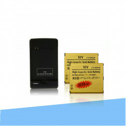 Batterie Dorée 2x3030mAh B600BC + Station de Charge pour Samsung Galaxy S4 SIV I9500 I9502 I9505 I9508 R970 S4 Active I vue 0