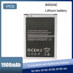 Batterie de Téléphone Samsung Galaxy S4 Mini GT-i9190 i9192 i9198 i9195 B500AE B500BE de Haute Qualité 1900mAh 3.8V - vue 0