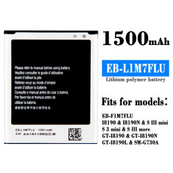 Batterie Originale Samsung EB-L1M7FLU EB-F1M7FLU 1500mAh pour Samsung Galaxy S3 Mini GT-I8190 i8160 I8190N GT-i8200 S756 vue 0