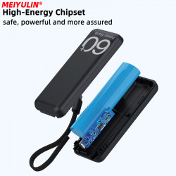 Chargeur d'urgence Portable 5000mAh Mini Batterie Externe avec Câbles Intégrés de Type C pour iPhone 13, Xiaomi et Sa vue 2