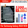 Batterie 5300mAh pour Samsung Galaxy M20 M30 EB-BG580ABU/DS SM-M205F/DS SM-M205FN/DS M205 M305 M 20 30 SM-M205G. vue 4