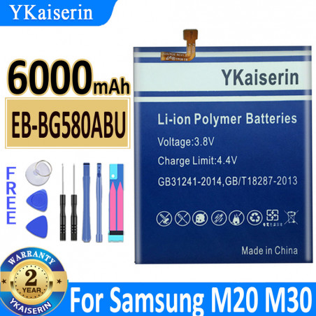 Batterie de Remplacement Authentique EB-BG580ABU pour Samsung Galaxy M20/M30 (SM-M205F, 6000 mAh) vue 0