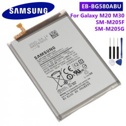 Batterie de Remplacement Authentique EB-BG580ABU pour Galaxy M20 M30 SM-M205F M205G, 5000mAh, avec Outils Inclus. vue 0