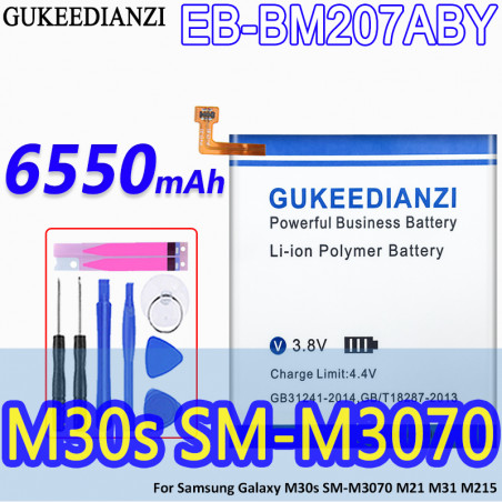 Batterie Haute Capacité EB-BM207ABY 6550mAh pour Samsung Galaxy M30s SM-M3070 M3070 M21 M31 M215. vue 0
