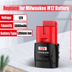 Batterie de Rechange Lithium-Ion 12V Milwaukee M-12 XC Compatible avec les Batteries 12V 48-11-2401 48-11-2402 48-59-181 vue 5