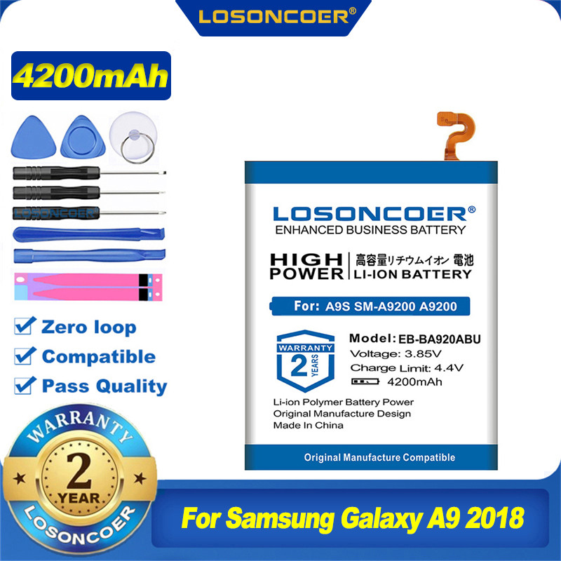 Batterie Originale Samsung Galaxy A9 EB-BA920ABU A9S A9 Star Pro 2018 A9200, SM-A920F 4200 mAh 100%. vue 0