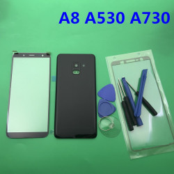 Lentille de Verre et Couvercle de Batterie Arrière pour Samsung Galaxy A8 A8plus 2018 A530 A730 avec Boîtier Adhésif. vue 0