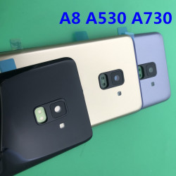 Lentille de Verre et Couvercle de Batterie Arrière pour Samsung Galaxy A8 A8plus 2018 A530 A730 avec Boîtier Adhésif. vue 1