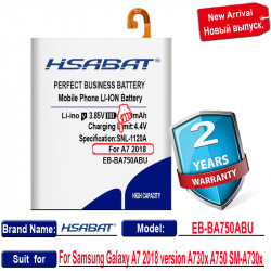 Batterie 4900mAh EB-BA750ABU pour Samsung Galaxy A7 (2018) A730x/A750/SM-A730x/A10 SM-105F/DC vue 2