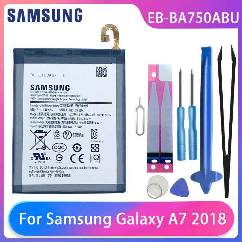Batterie Originale EB-BA750ABU pour Téléphone Portable Galaxy A7 2018 SM-A730x/A750F, 3400mAh, Haute Capacité. vue 0