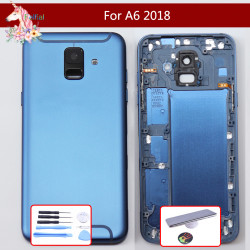 Coque Arrière en Verre pour Samsung Galaxy A6 2018 A600 A600F SM-A600F avec Couvercle de Batterie, Objectif d'Appareil  vue 0