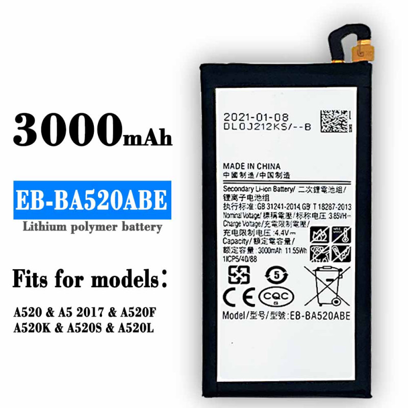 Batterie de Remplacement Samsung Galaxy A5(2017) A520 A520F EB-BA520ABE 3000mAh vue 0