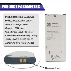 Batterie EB-BA510ABE pour Samsung Galaxy A5 2016/2015/2017/2018 A510 A510F A5100 A510M A510FD A510K A510S - 1 pièce vue 1