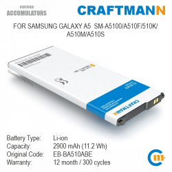 Batterie Samsung GALAXY A5 SM-A5100/A510F/510K/A510M/A510S (EB-BA510ABE) vue 0