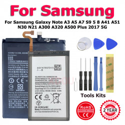 Batterie Samsung Galaxy Note A3 A5 A7 S9 5 8 A41 A51 N30 N21 J1 J6 A300 A320 A500 J110 Plus 2017 5G EB-BA320ABE EB-BA500 vue 0