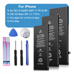 Batterie Rechargeable de Remplacement pour iPhone X 6 6s 7 8 Plus XR XS Max 12 11 Pro Max 12mini 5S SE. vue 0