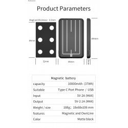 10000mAh Chargeur de Batterie Magnétique pour Samsung Galaxy A12 A22 A32 A42 A52 A52S A72 A82 A33 A53 A73 A23 5G 4G ave vue 5