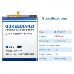 Batterie Rechargeable EB-BA426ABY Samsung Galaxy A42, A72, A32, A426, 5900mAh avec Outils Gratuits vue 2
