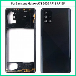 Coque Complète Samsung Galaxy A71 2020, A715, A715F - Cadre Central, Couvercle Arrière de Batterie et Objectif d'Appar vue 0
