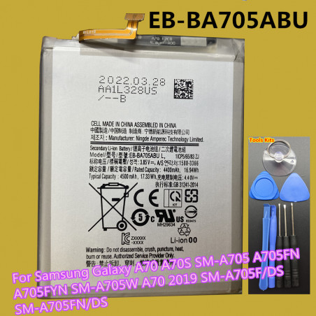 Batterie EB-BA705ABU 4400mAh Originale pour Samsung Galaxy A70 2019 A70S SM-A705 SM-A705FN/DS A705FYN SM-A705W SM-A705F/ vue 0
