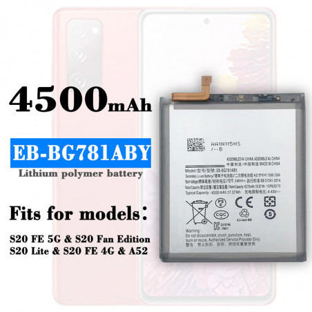 Batterie de Remplacement Originale Samsung GALAXY S20 FE 5G A52 G780F, 4500mAh, Édition Fan EB-BG781ABY vue 0