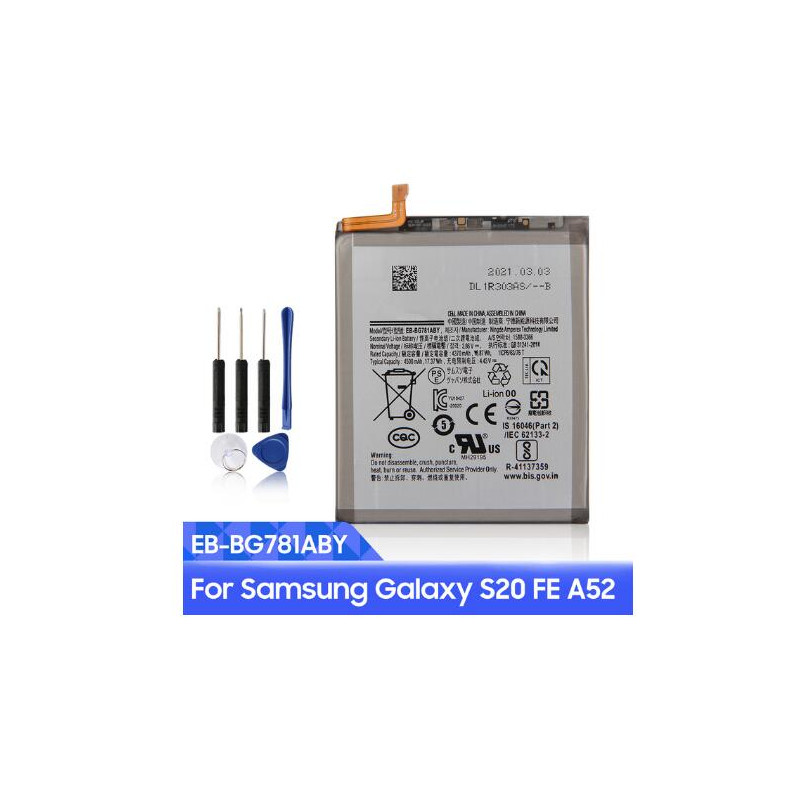 Batterie Originale Samsung Galaxy S20 FE A52 EB-BG781ABY EB-BA315ABY A31 EB-BA505ABU A50 A505F vue 0
