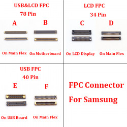 Connecteur FPC pour Samsung Galaxy A42 5G A426 A426F A426B, 5 pièces, Chargeur de Batterie et Prise USB 34 40 78 Broche vue 0