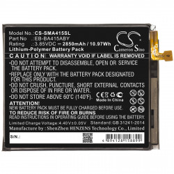 Batterie CS 2850mAh/10.97Wh pour Samsung Galaxy A41 2020 (SC-41A, SCV48, SM-A415, SM-A415D, SM-A415F/DS). vue 2