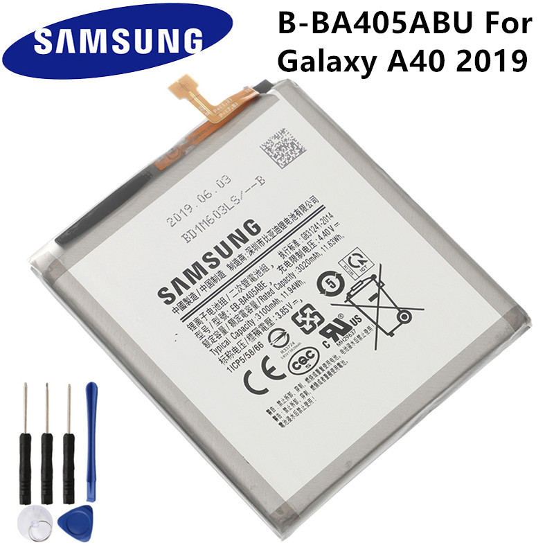 Batterie d'Origine EB-BA405ABE EB-BA405ABU 3100mAh pour Samsung Galaxy A40 2019 SM-A405FM/DS A405FN/DS GH82-19582A + Out vue 0