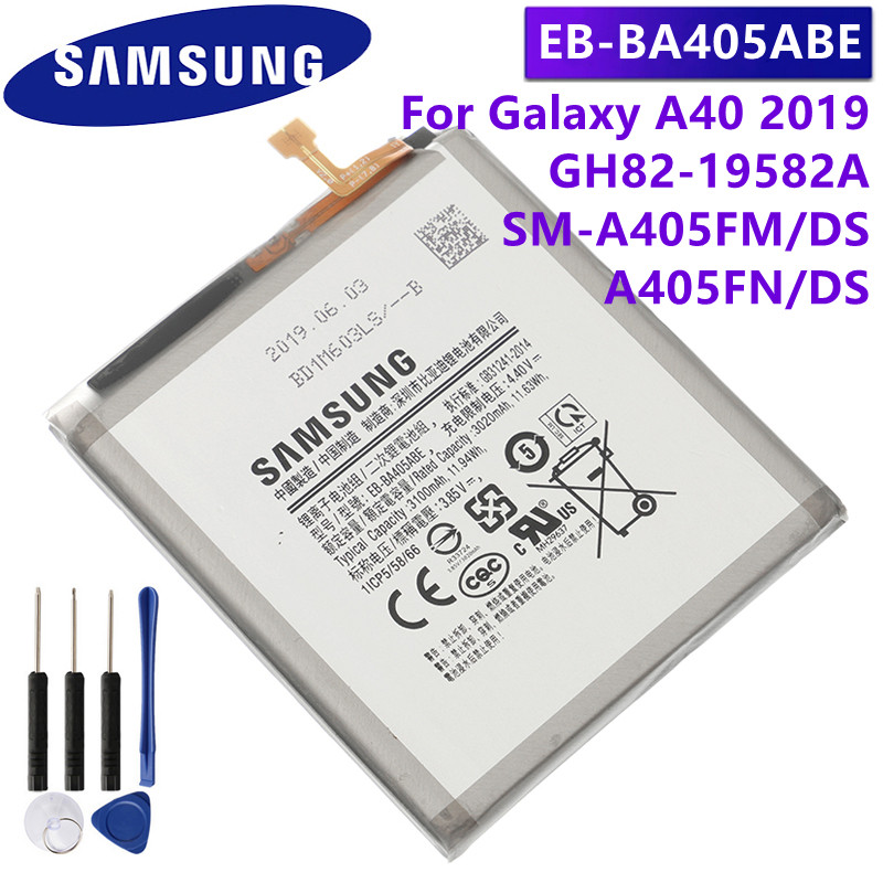 Batterie de Remplacement d'Origine Authentique pour GALAXY A40 A405F EB-BA405ABE EB-BA405ABU - 3100mAh - Outils Inclus. vue 0