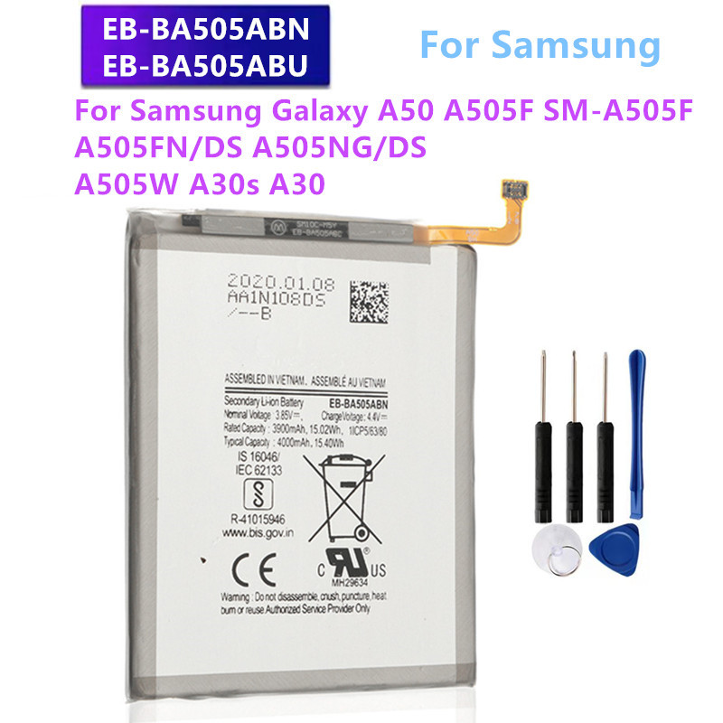 Batterie de Remplacement Originale Samsung Galaxy A50 A505F SM-A505F A30s A30 + EB-BA505ABN EB-BA505ABU 4000mAh vue 0