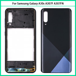 Coque arrière de batterie en plastique pour Samsung Galaxy A30s, A307, A307F, A307G - Cadre central, boîtier complet d vue 0