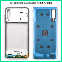 Coque arrière de batterie en plastique pour Samsung Galaxy A30s, A307, A307F, A307G - Cadre central, boîtier complet d vue 4