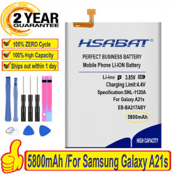 Batterie pour Samsung Galaxy A21s 100%/DS 5800/DS EB-BA217ABY/DSN, SM-A217F mAh, SM-A217M, SM-A217F, Nouvelle Marque - H vue 0