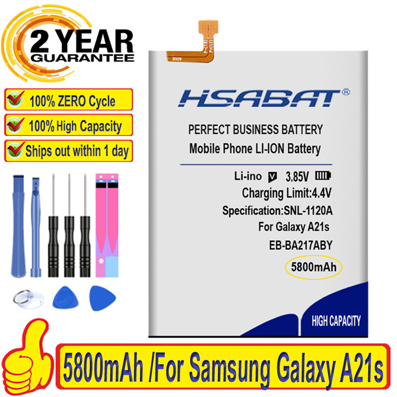 Batterie pour Samsung Galaxy A21s 100%/DS 5800/DS EB-BA217ABY/DSN, SM-A217F mAh, SM-A217M, SM-A217F, Nouvelle Marque - H vue 0