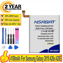 Batterie 100% mAh 4100 pour Samsung Galaxy EB-BA202ABU A20e A20E A20 A202F 2019/DS, SM-A202F, SM-A202,SM-A102 - Compatib vue 0