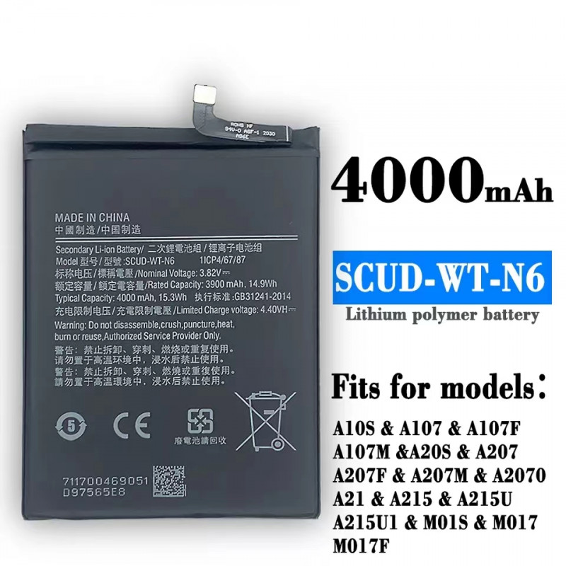 Batterie SCUD-WT-N6 4000mAh pour Samsung GALAXY A10S A20S SM-A107 SM-A207 F/DS. vue 0
