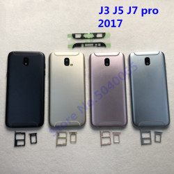 Coque Arrière en Verre pour Samsung Galaxy J3 J5 J7 Pro 2017 avec Couvercle de Batterie et Cadre Central. vue 0