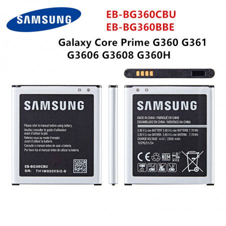 Batterie 2000mAh d'origine EB-BG360CBU/EB-BG360BBE pour Samsung Galaxy Core Prime G360/G361/G3609/G3608/G3606/J200/J2(20 vue 0