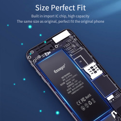 Batterie D'origine Essager pour iPhone 6/6S/5S/5C/7/8/Plus/X/Xs/Max/Xr/11/11Pro/11ProMax/iPhone12/12Mini/12Pro/12ProMax vue 3