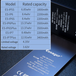 Batterie D'origine Essager pour iPhone 6/6S/5S/5C/7/8/Plus/X/Xs/Max/Xr/11/11Pro/11ProMax/iPhone12/12Mini/12Pro/12ProMax vue 4