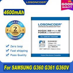 Batterie Authentique 4600mAh pour Samsung Galaxy CORE Prime (Modèles G3606, G3608, G3609, J2, 2015) - EB-BG360BBE, EB-B vue 0