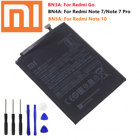 Batterie d'Origine BN5A BN4A BN3A pour Redmi Go, Redmi Note 7, Note 7 Pro et Redmi Note 10 + avec Outils Gratuits. vue 0